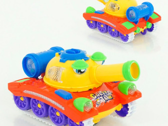 Описание: Детский танк- стреляет шарикамиБренд: TongdeВозраст: от 3 лет, Комплект: танк, 4 шарика O 2 см, Тип батареек: АА 1, 5V - 3 шт,  (пальчиковые), Материал: в Чебоксарах