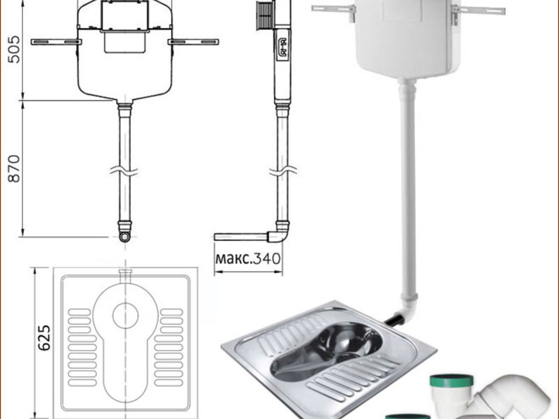 Чаша Генуя (напольный унитаз) все виды в полной комплектации купить за ...