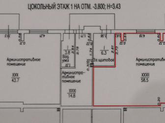 Продаётся коммерческое помещение свободной планировки 58, 5 кв, м высотой потолка 3, 43 м на цокольном этаже в десятиэтажном монолитном железобетонном доме № 18 в Калининграде