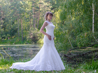 Новое foto Свадебные платья Шикарное счастливое свадебное платье, Силуэт - рыбка, 39224544 в Новосибирске