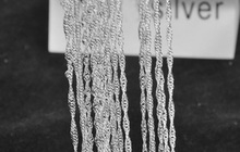 Серебряная цепь с плетением Косичка